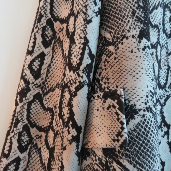 JOSEPH RIBKOFF Snakeskin Beige Black Open Front Blazer Jacket - Size US 10 - Picture 12 of 14